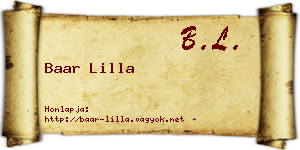Baar Lilla névjegykártya