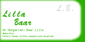 lilla baar business card
